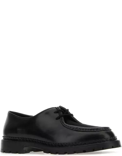 Saint Laurent Leather And Calf Hair Lace-up Shoe