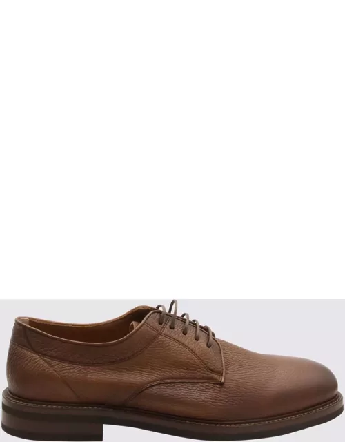 Brunello Cucinelli Brown Leather Derby Shoe