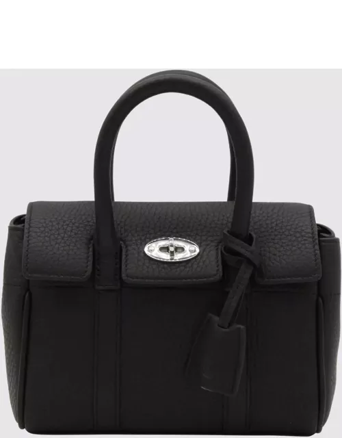 Mulberry Black Leather Mini Bayswater Heavy Top Handle Bag
