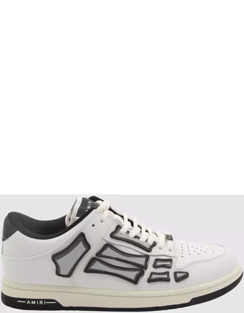 AMIRI White And Black Leather Skel Sneaker