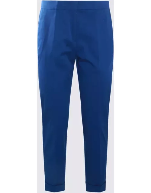 Etro Cropped Stretch Trousers In Blue