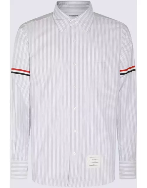 Thom Browne White And Grey Cotton Shirt