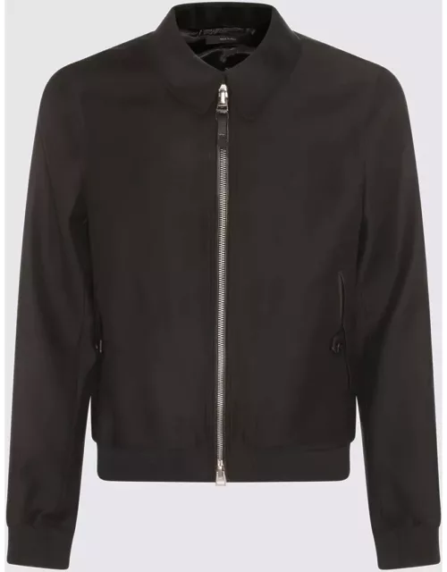 Tom Ford Black Wool-silk Blend Casual Jacket