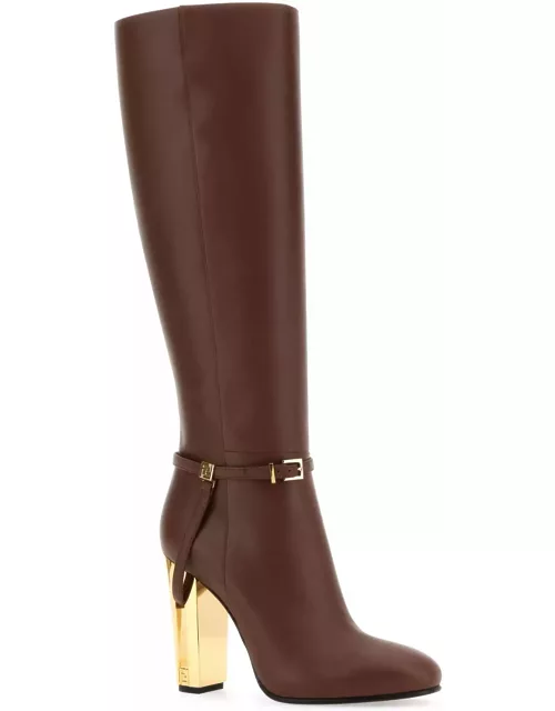 Fendi Brown Leather Delfina Boot