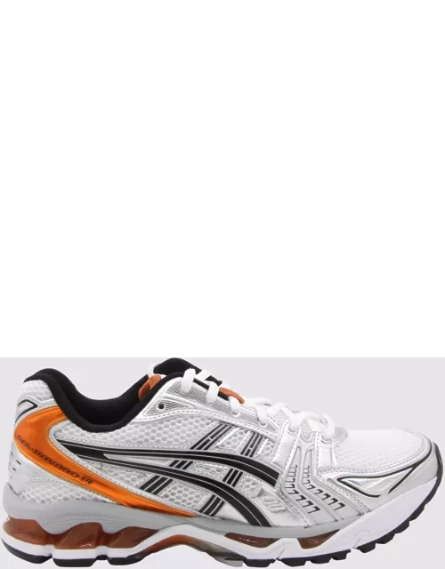 Asics White And Orange Gel-kayano Sneaker