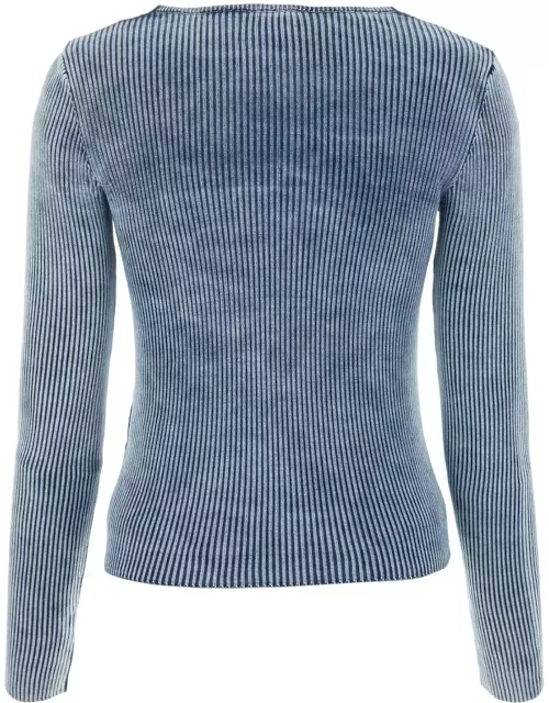 Diesel Light Blue Stretch Cotton Blend Sweater