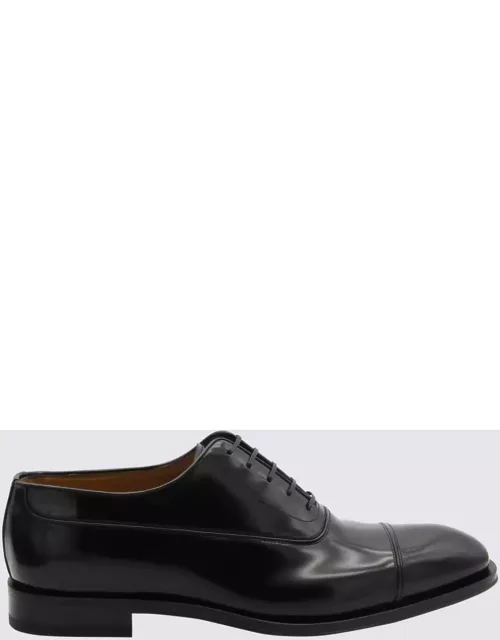 Ferragamo Black Leather Lace-up Shoe