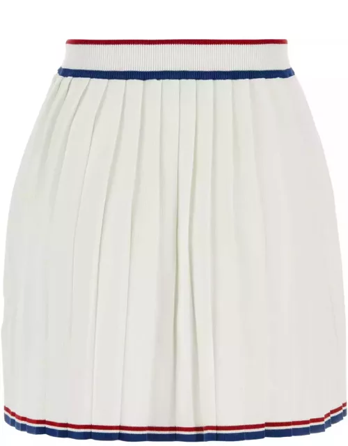 GCDS White Viscose Blend Mini Skirt