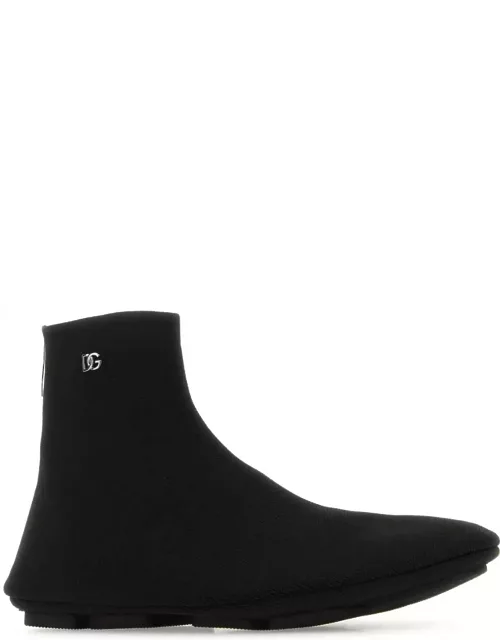 Dolce & Gabbana Black Fabric Ankle Boot