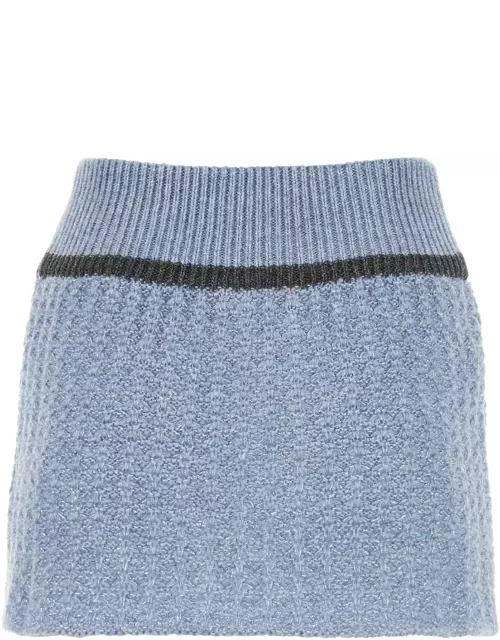 Cormio Cerulean Wool Blend Mini Skirt