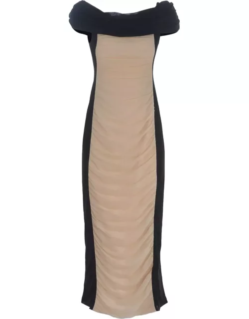 Rotate by Birger Christensen Dress Rotate Made Of Two-tone