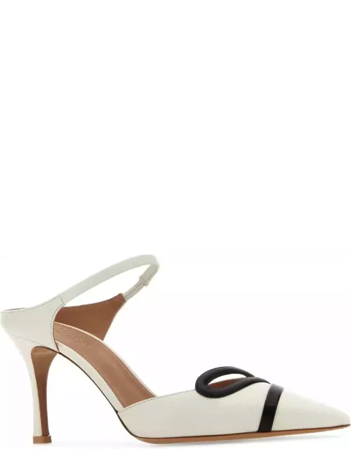Malone Souliers White Leather Bonnie Mule