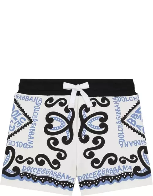 Dolce & Gabbana Jersey Bermuda Shorts With Marine Print