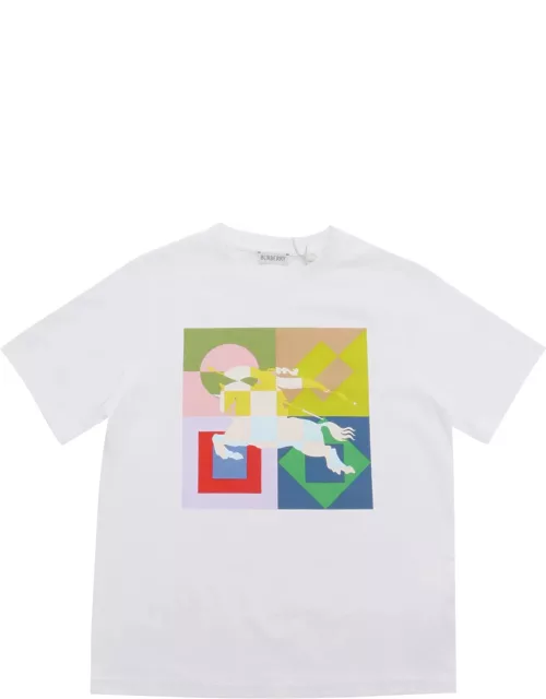 Burberry White T-shirt With Print