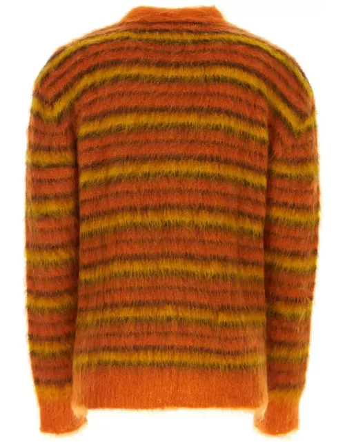 Marni Embroidered Mohair Blend Fuzzy-wuzzy Cardigan
