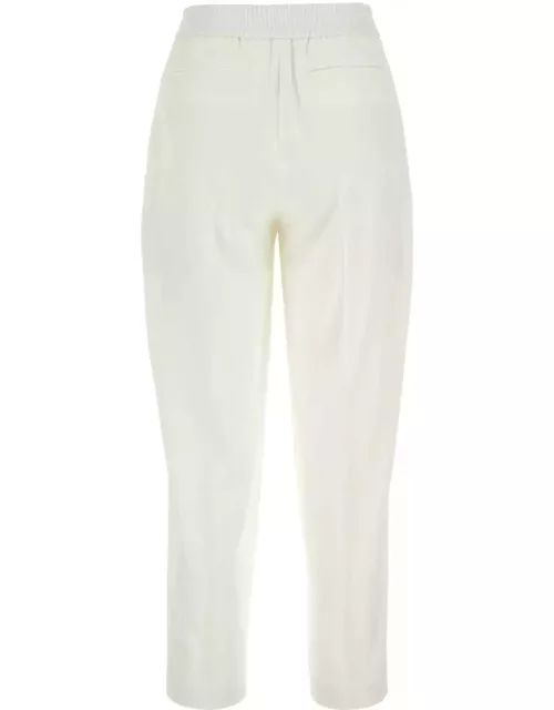 PT01 White Stretch Polyester Pant