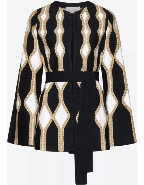Chloé Wool And Silk Belted Cardigan