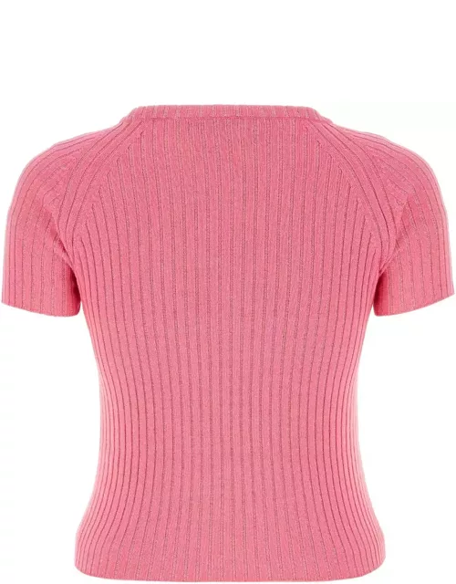 Cormio Pink Cotton Blend Diamond Ortensia Sweater