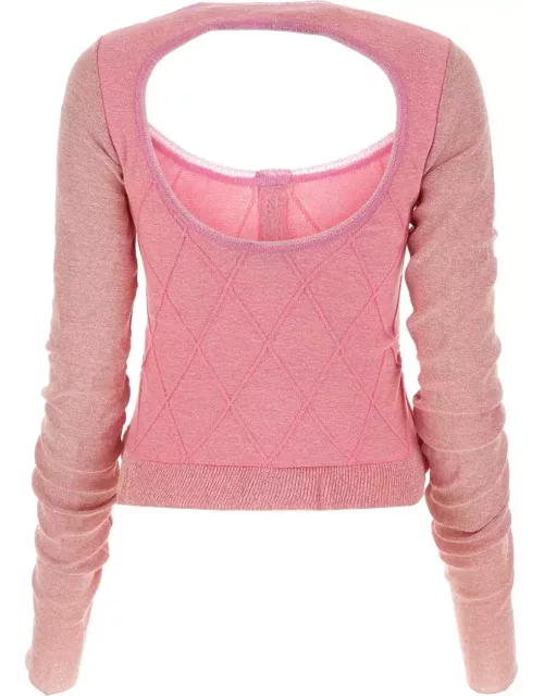 Cormio Pink Cotton Blend Elena Sweater