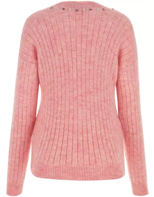 Alessandra Rich Melange Pink Wool Blend Sweater