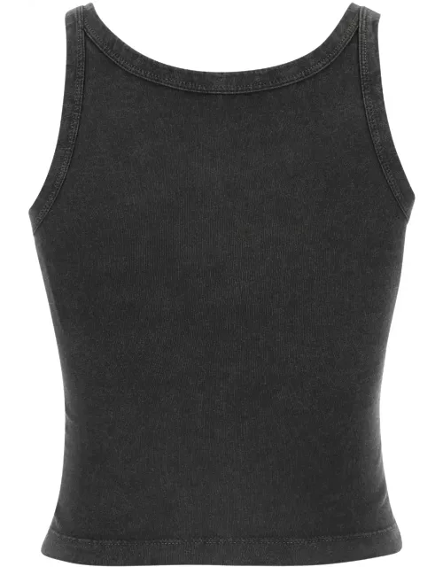 Alessandra Rich Charcoal Cotton Top