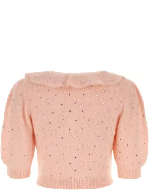 Alessandra Rich Light Pink Mohair Blend Sweater