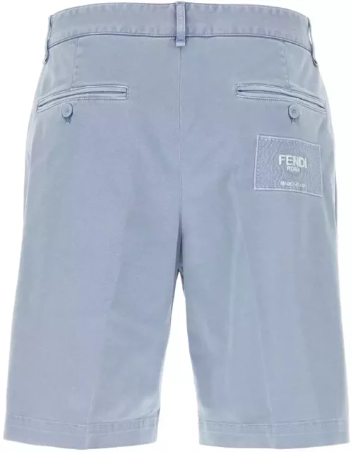 Fendi Light-blue Stretch Cotton Bermuda Short