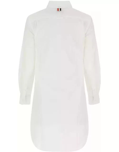 Thom Browne White Poplin Shirt Mini Dres