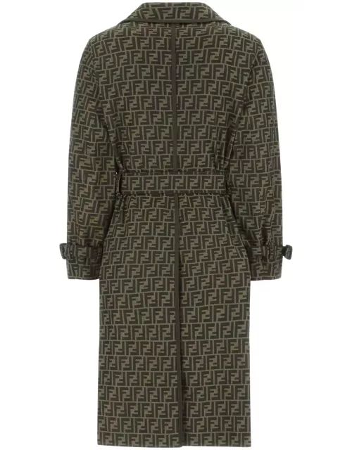 Fendi Embroidered Polyester Blend Trench Coat