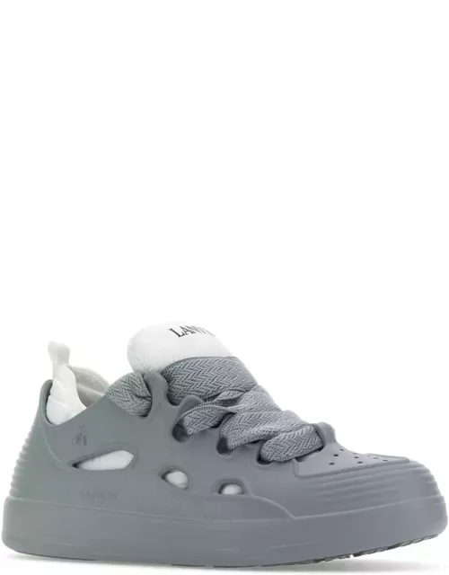 Lanvin Curb Block Sneakers In Grey Polyethylene