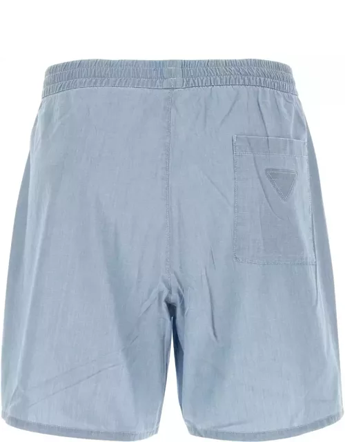 Prada Light Blue Cotton Bermuda Short