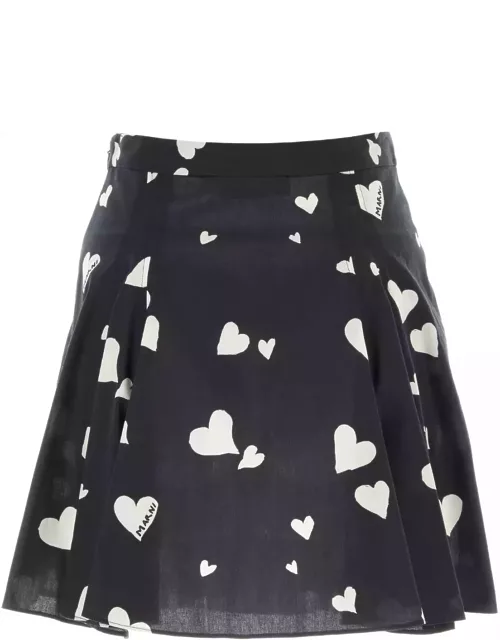 Marni Printed Cotton Mini Skirt