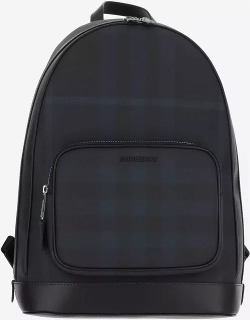 Burberry Technical Fabric Backpack With Check Pattern