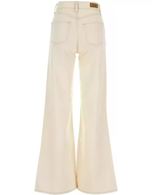Polo Ralph Lauren Ivory Denim Wide-leg Jean