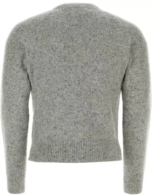 Ami Alexandre Mattiussi Melange Grey Wool Blend Sweater