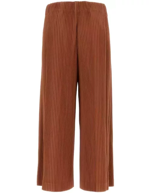 Homme Plissé Issey Miyake Copper Polyester Wide-leg Pant