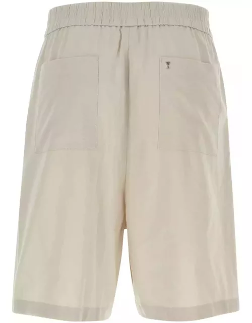 Ami Alexandre Mattiussi Light Grey Cotton Bermuda Short