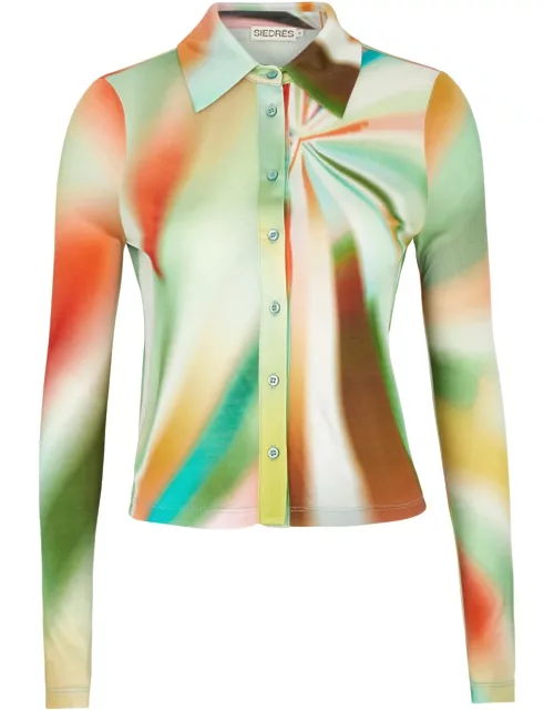 Siedres Tina Printed Jersey Shirt - Multicoloured - L (UK14 / L)