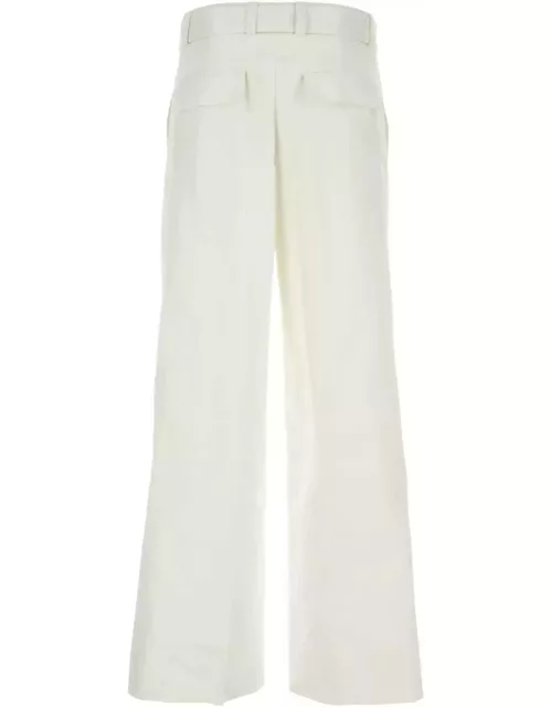 Jil Sander White Cotton Wide-leg Pant