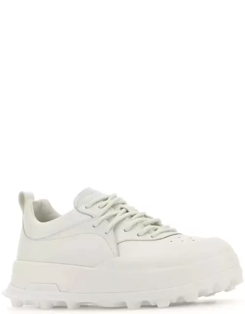 Jil Sander White Leather And Rubber Orb Sneaker
