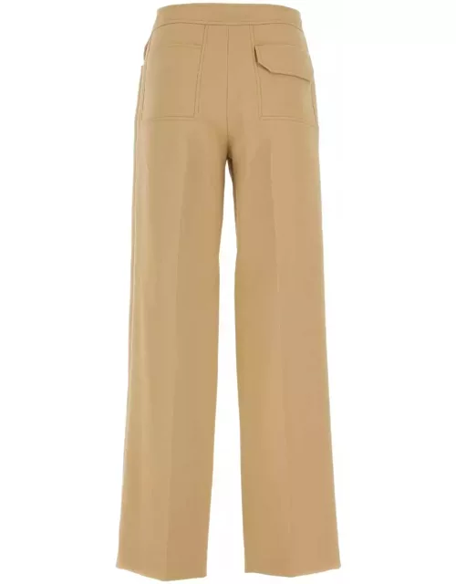 Low Classic Camel Polyester Wide-leg Pant
