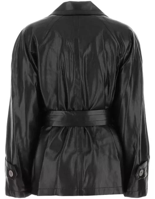 Low Classic Black Synthetic Leather Shirt