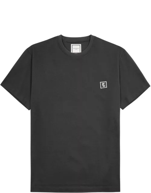 Wooyoungmi Logo-embroidered Cotton T-shirt - Dark Grey