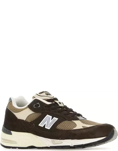 New Balance Brown Suede And Mesh 991v1 Sneaker