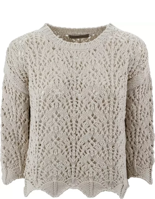 D.Exterior Cotton Crewneck Sweater