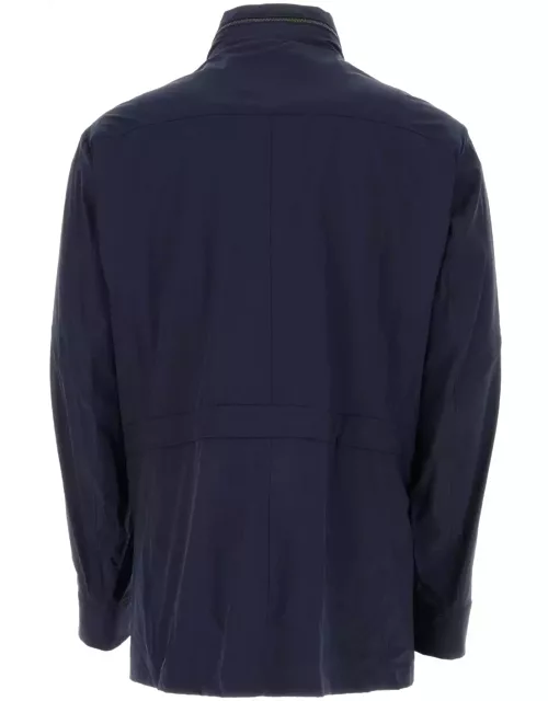 Moorer Navy Blue Nylon Manolo Jacket