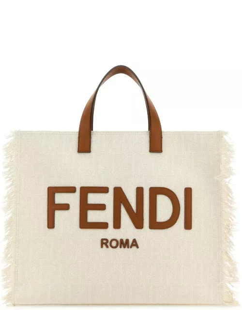 Fendi Embroidered Jacquard Shopping Bag