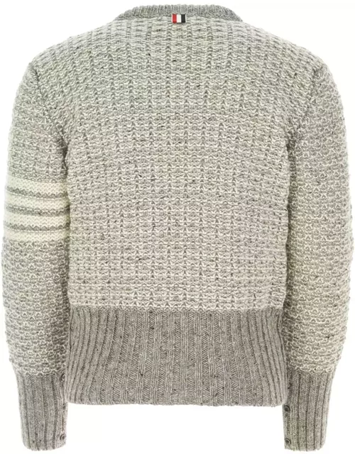 Thom Browne Melange Grey Wool Blend Sweater