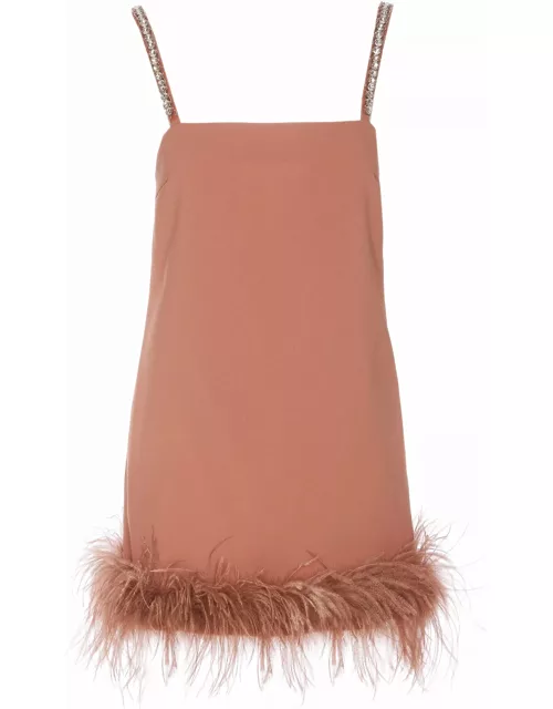 Pinko Short Dress With Feather