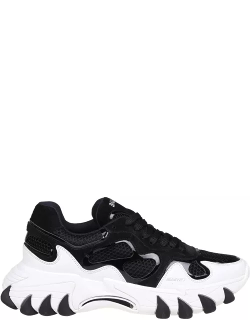 Balmain B-east Sneakers In Black Suede And Leather